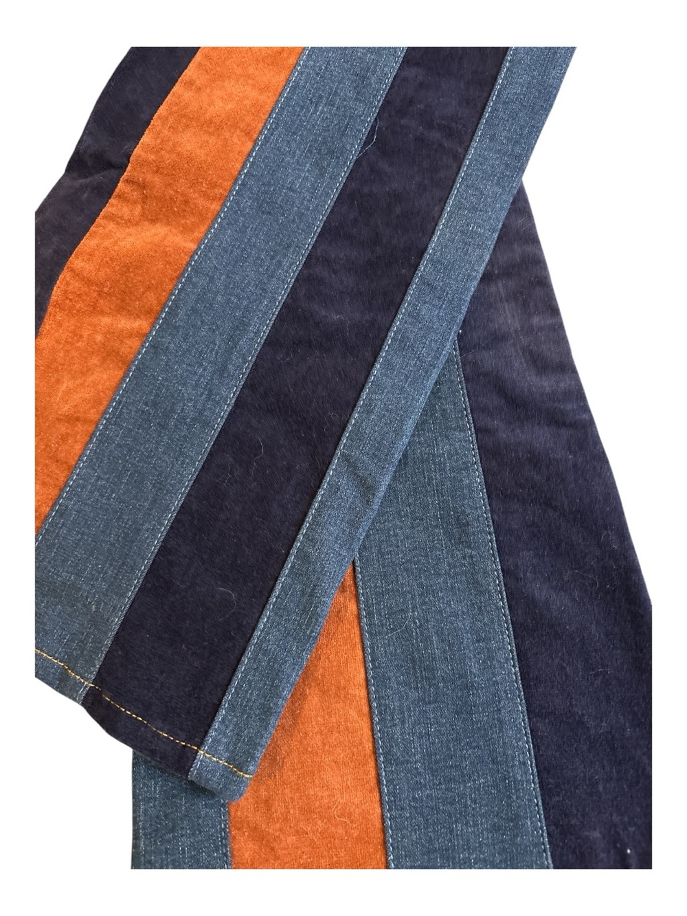 Altar'd State Multicolor Vertical Stripe Suede-Like Flare Jeans - Picture 3 of 5